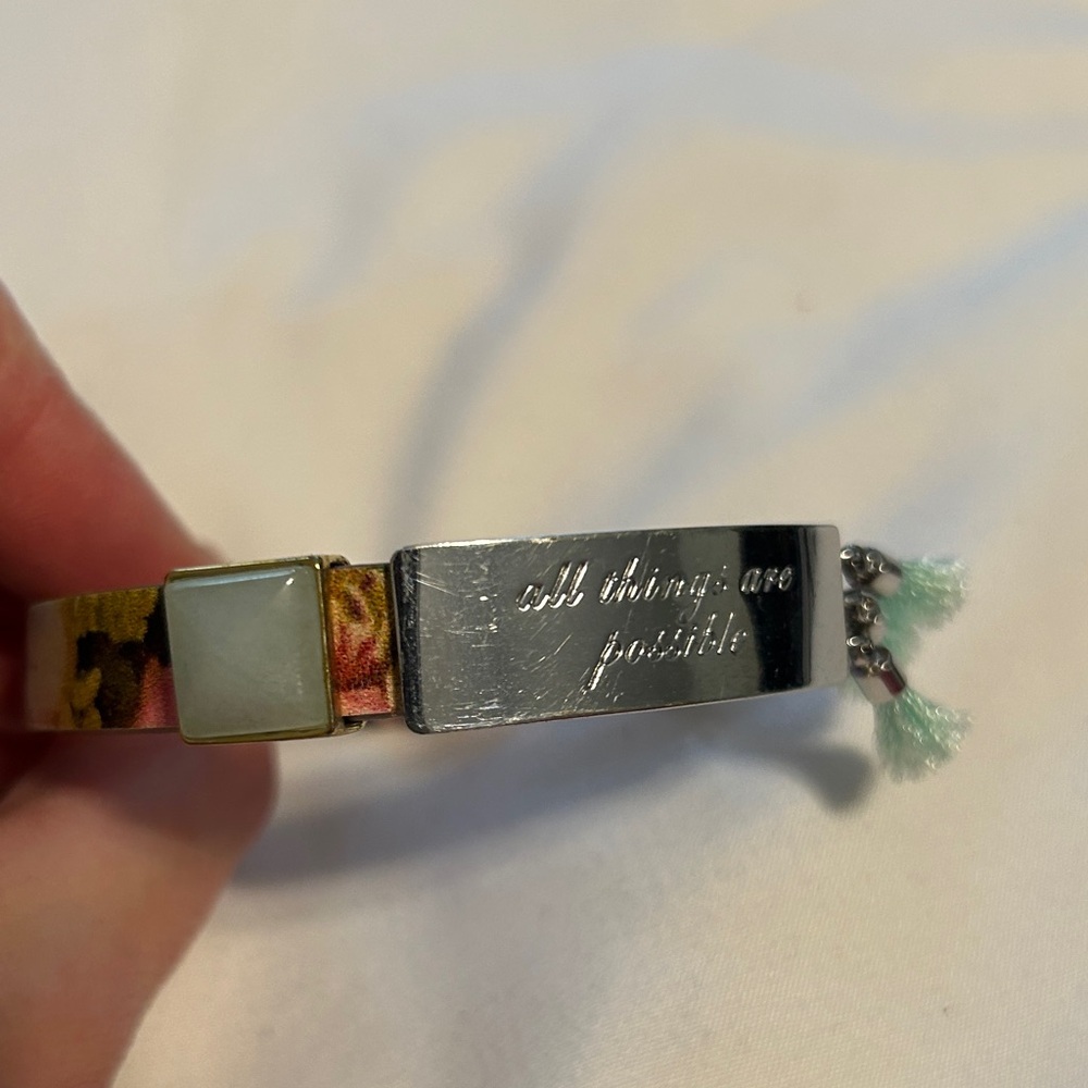 KEEP Collective Silver and Pink Bracelet with Inspirational Message